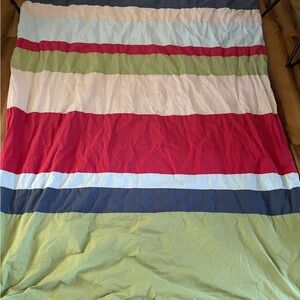 Striped Duvet in Red, Green, Navy, Cream